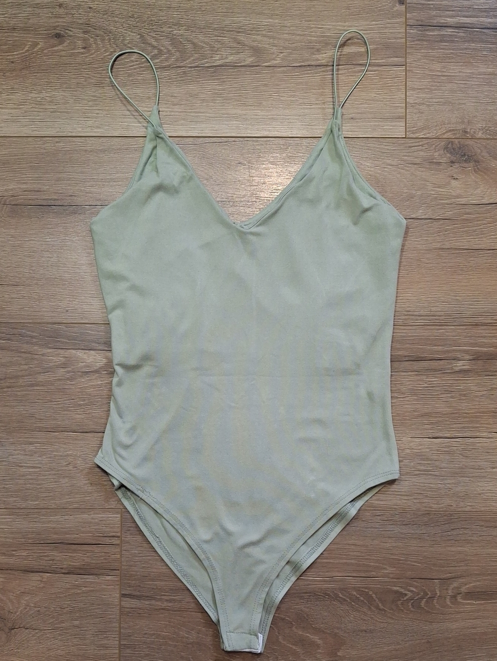 gaze Sage Spaghetti Strap V-Neck Bodysuit